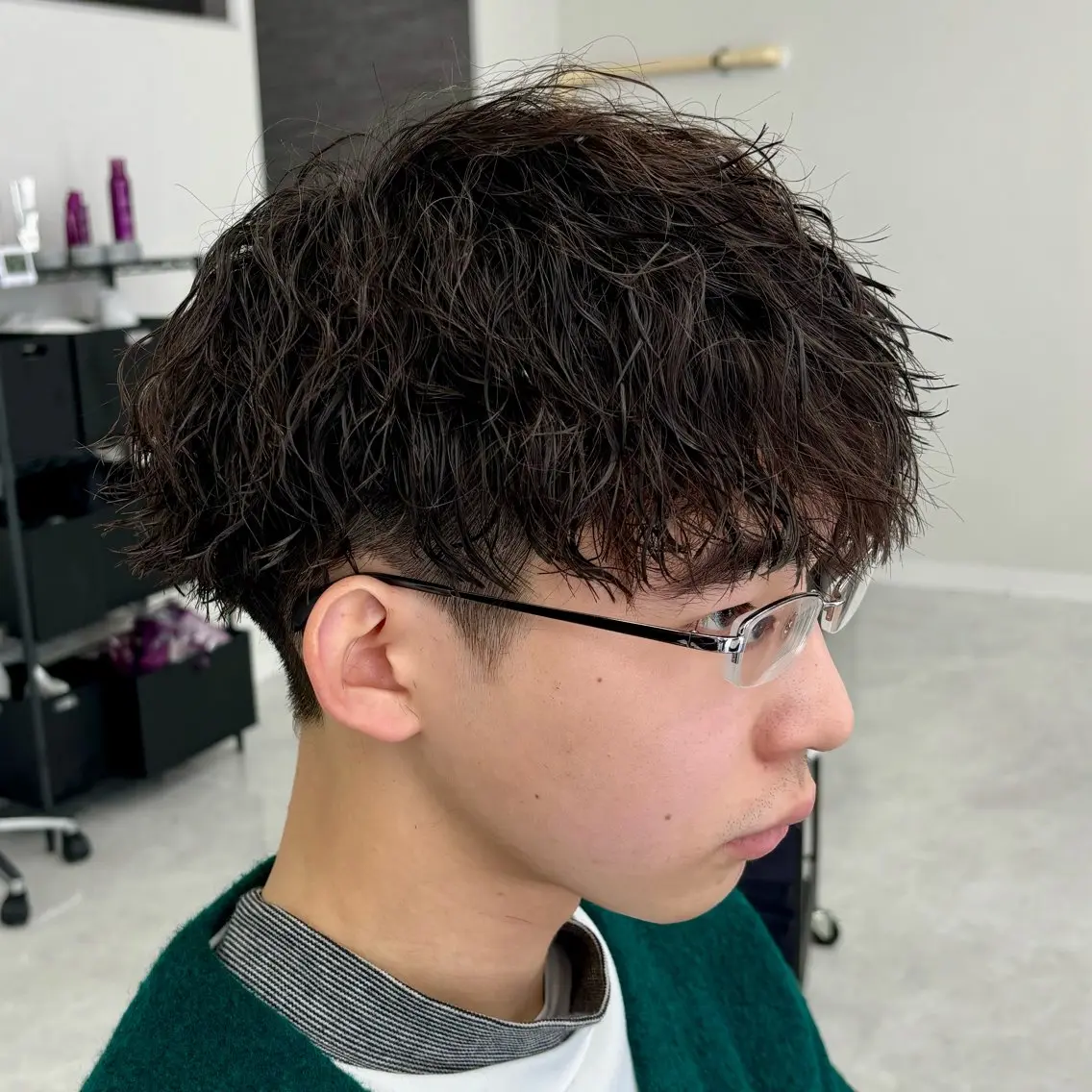 ミディアム カラー パーマ メンズ M字・前髪割れ 改善メンズ特化/栢沼のヘアスタイル