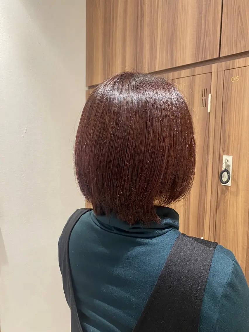 ショート カラー ブラウンカラー パープルカラー レッドカラー ヘアカラー 内匠 愛美/Ash池上店のヘアスタイル