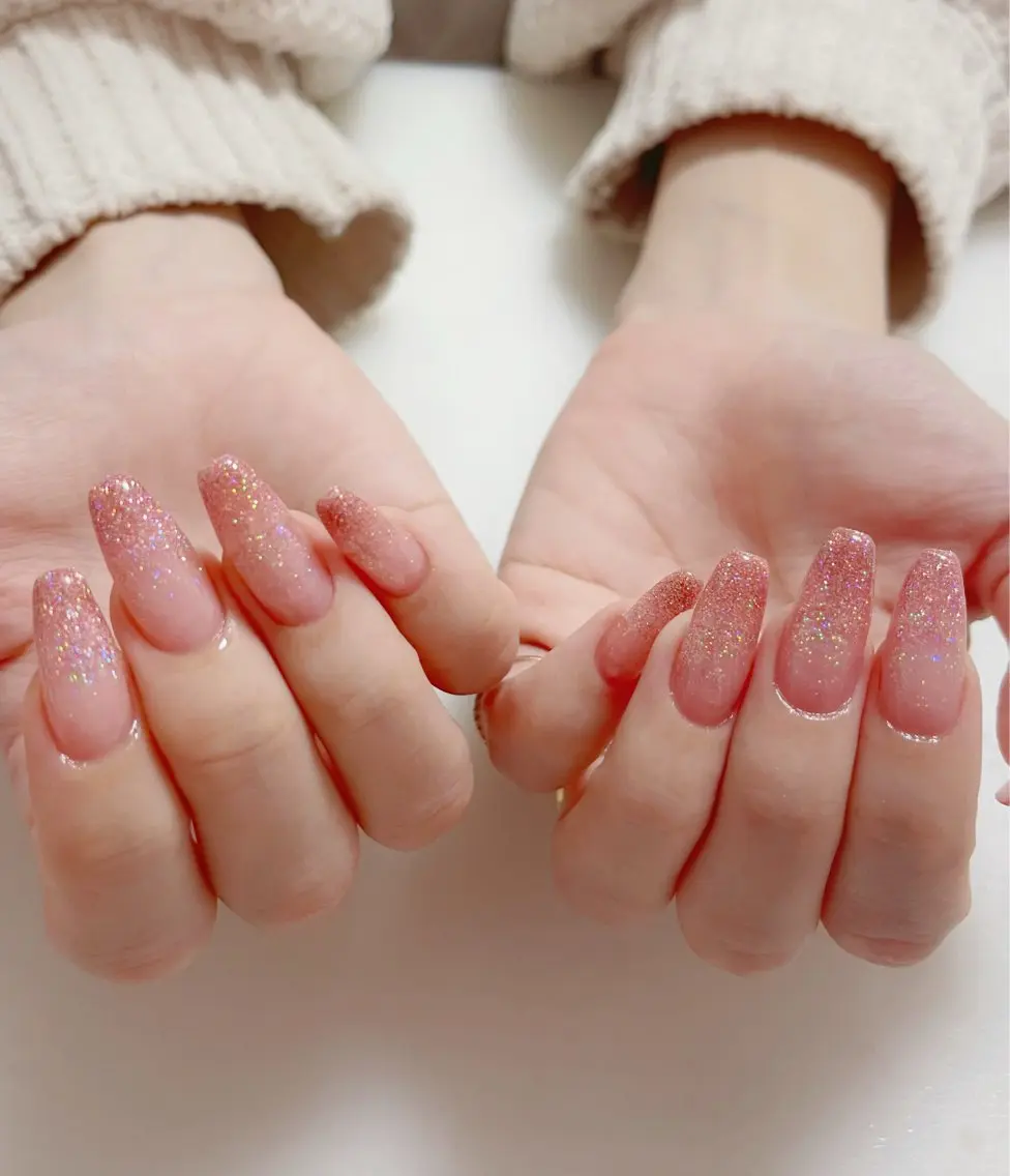 ネイル オーロラネイル 長さ出し フットネイル 韓国ネイル ラメ(グリッター) 👍thumbs up nail👍のネイルデザイン