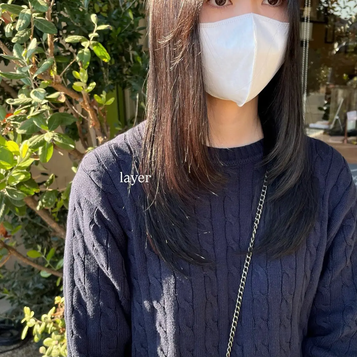 セミロング レイヤー/透明感艶 カラー丸山ななほのヘアスタイル