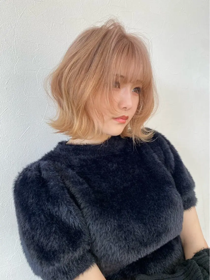 ミディアム カラー りん🧸透明感カラ ー/ヘアアレンジのヘアスタイル