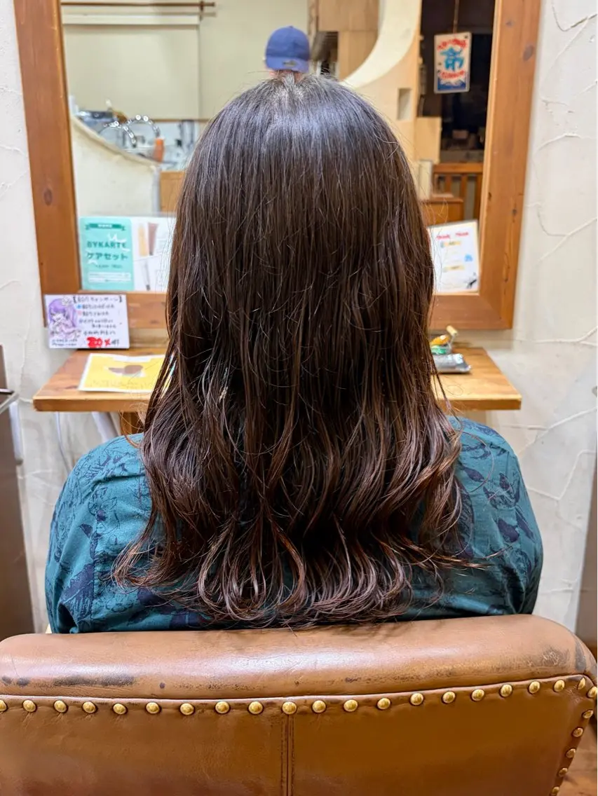 ロング パーマ カット パーマ くどう りんかのヘアスタイル