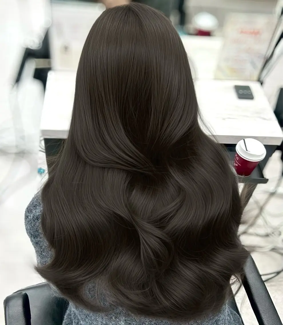 ロング カラー アッシュ アッシュグレー アッシュグレージュ ベージュカラー 透明感カラー カット ヘアカラー トリートメント 韓国ヘア🇰🇷× 髪質改善🫧テルのヘアスタイル