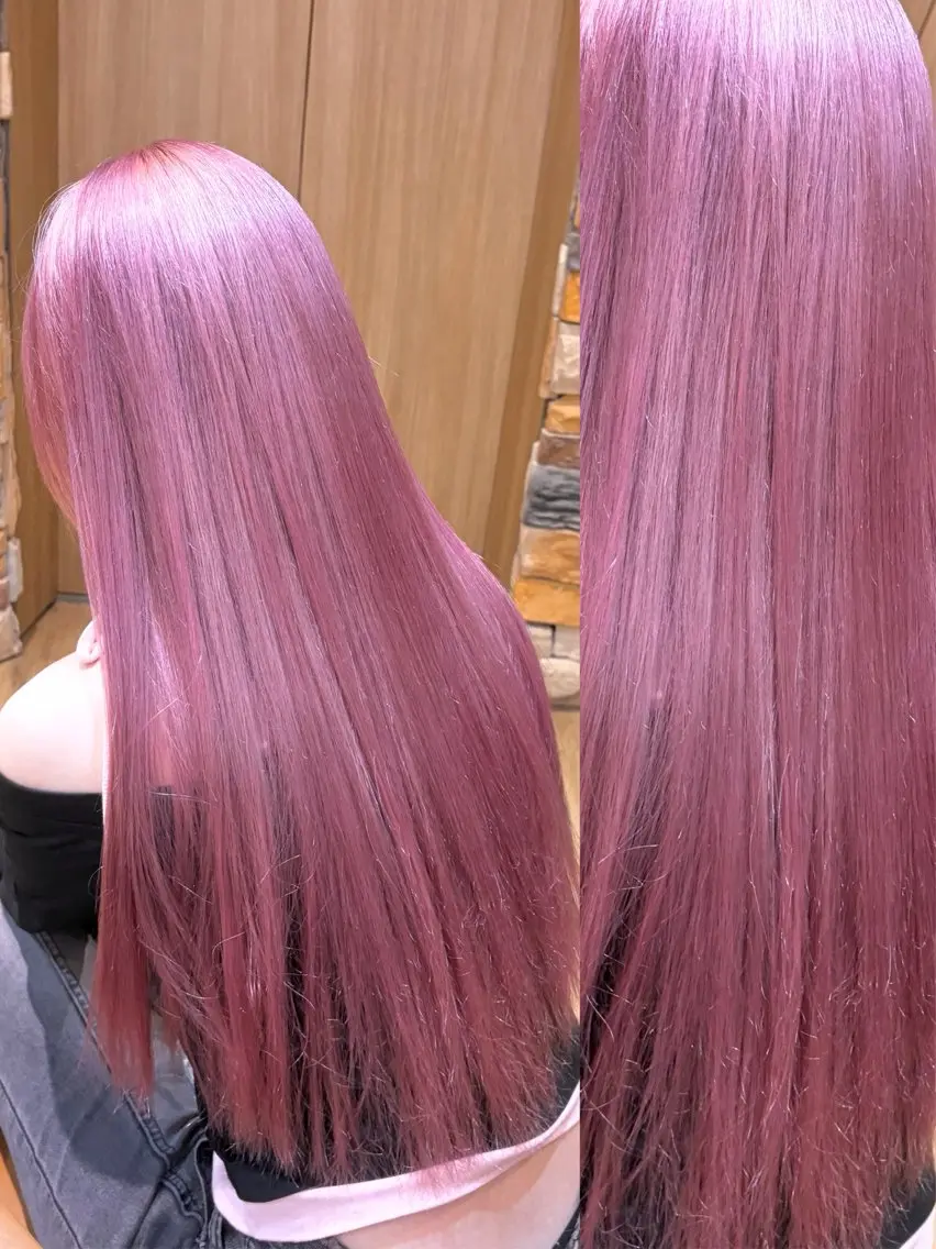 ロング カラー カット ヘアカラー トリートメント 👑髪質改善Wカラー 👑アユカのヘアスタイル