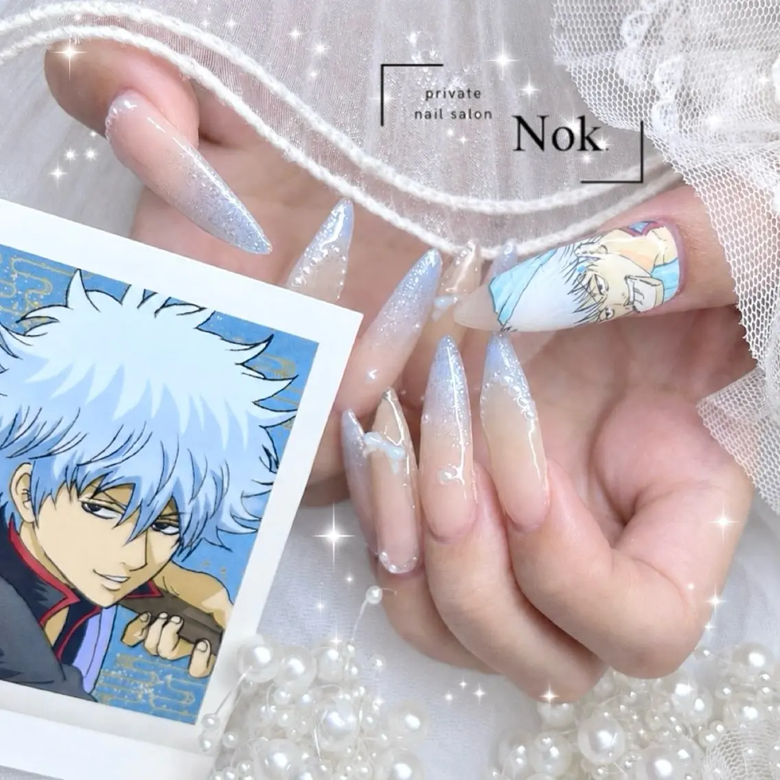ネイル リボン ハンドネイル 池袋痛ネイル Nok. 渡辺のネイルデザイン