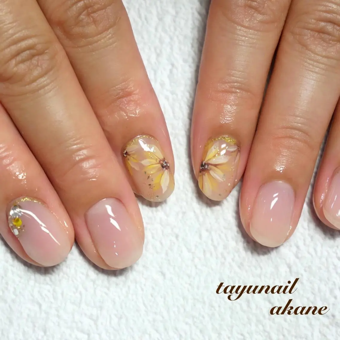 ネイル アートネイル ブルー ジェルネイル パラジェル 夏ネイル ネイルサロン 【たゆnail】のネイルデザイン