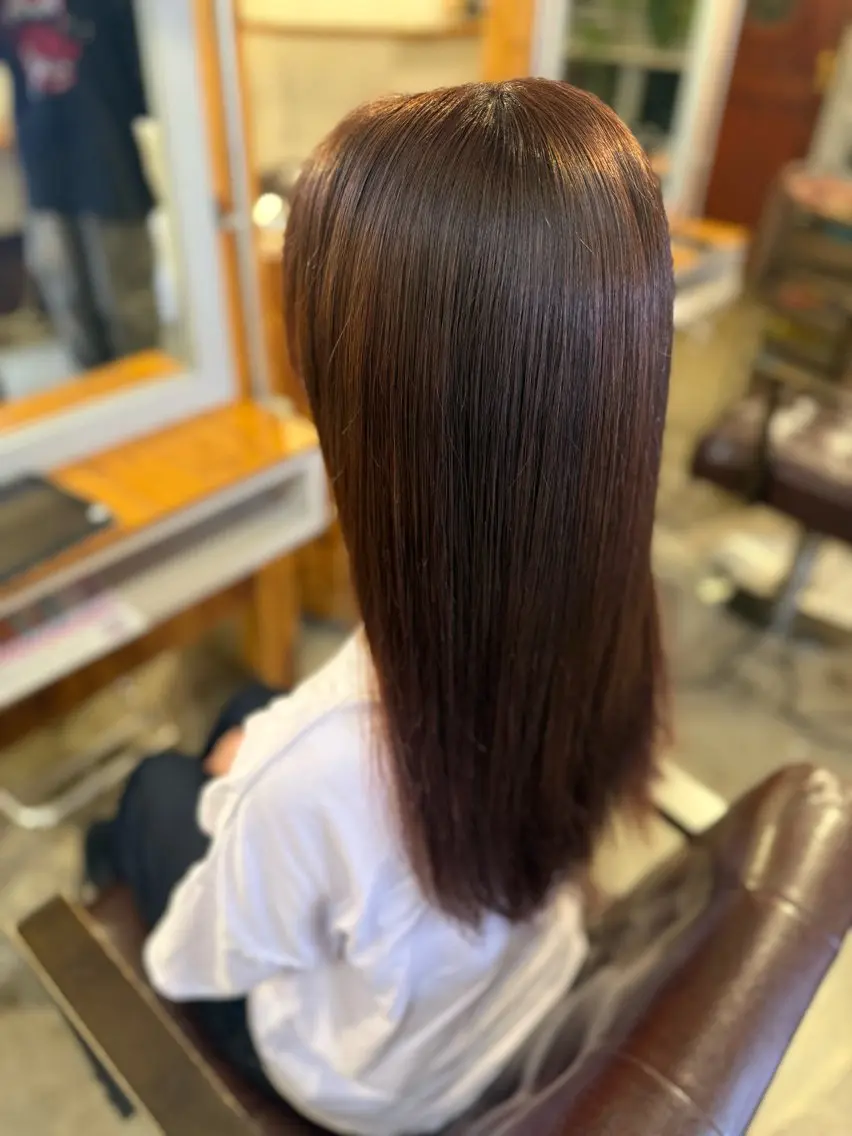 ロング カラー ヘアカラー トリートメント 青木 順のヘアスタイル