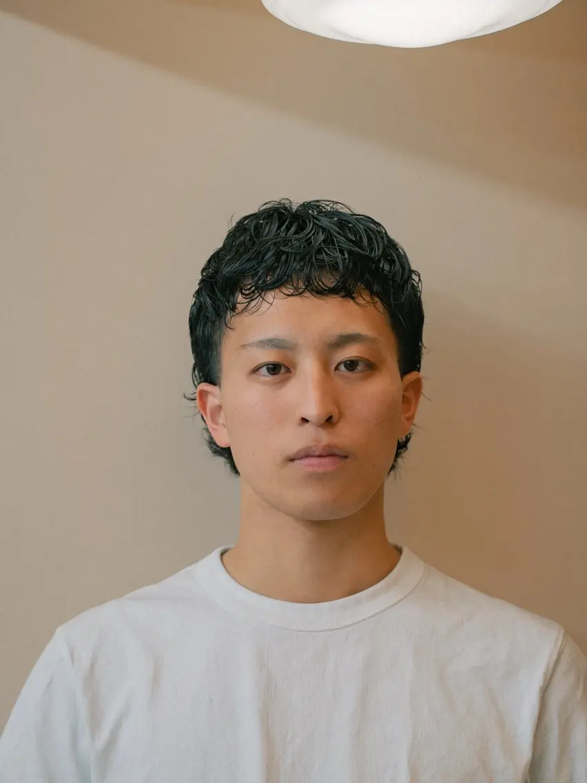 ミディアム カラー パーマ メンズ マレットヘア カット パーマ 🔗メンズサロン🔗 Kieのヘアスタイル