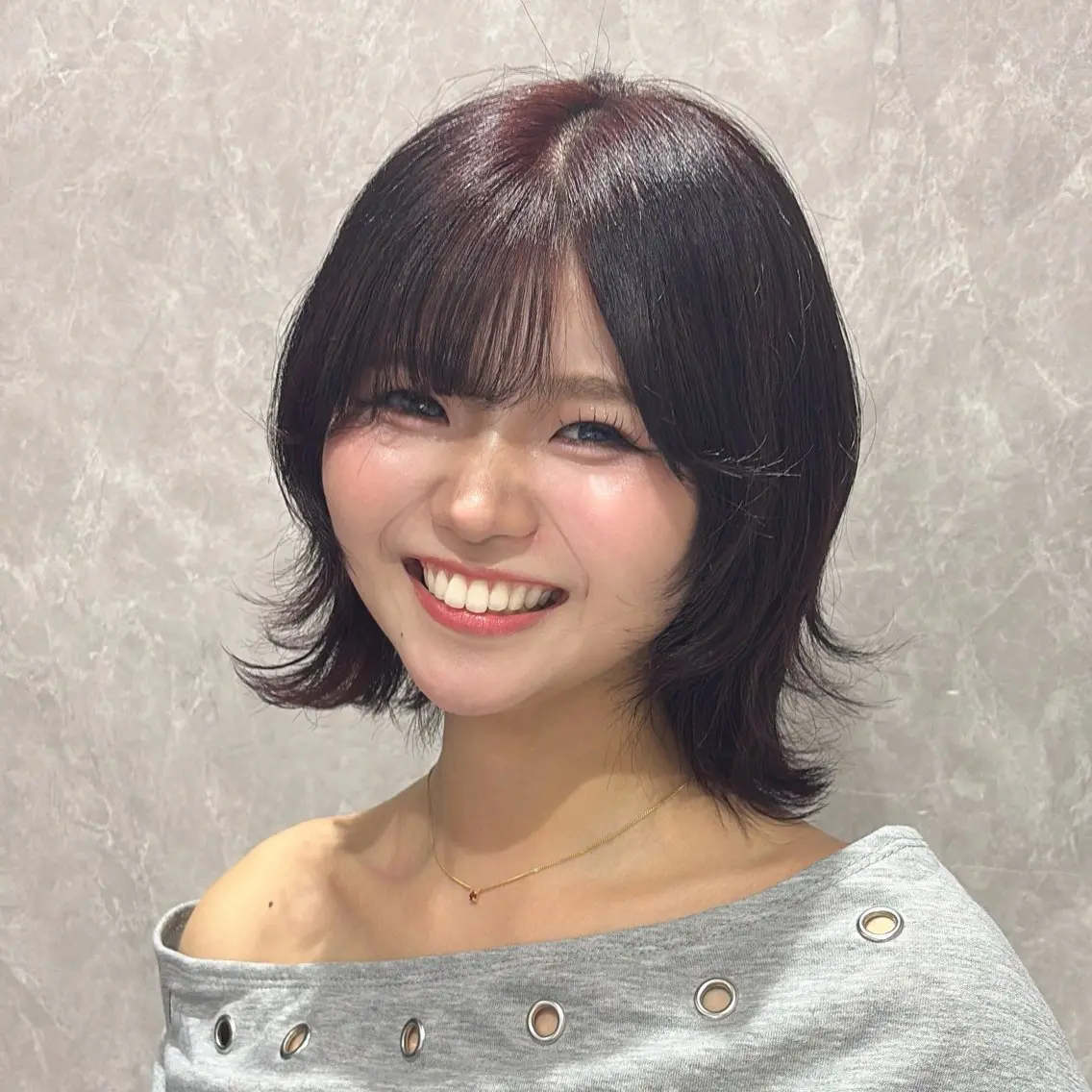 ミディアム ボブ カット ヘアカラー トリートメント 🛼韓国y2k/寒色 /kokona🛼のヘアスタイル