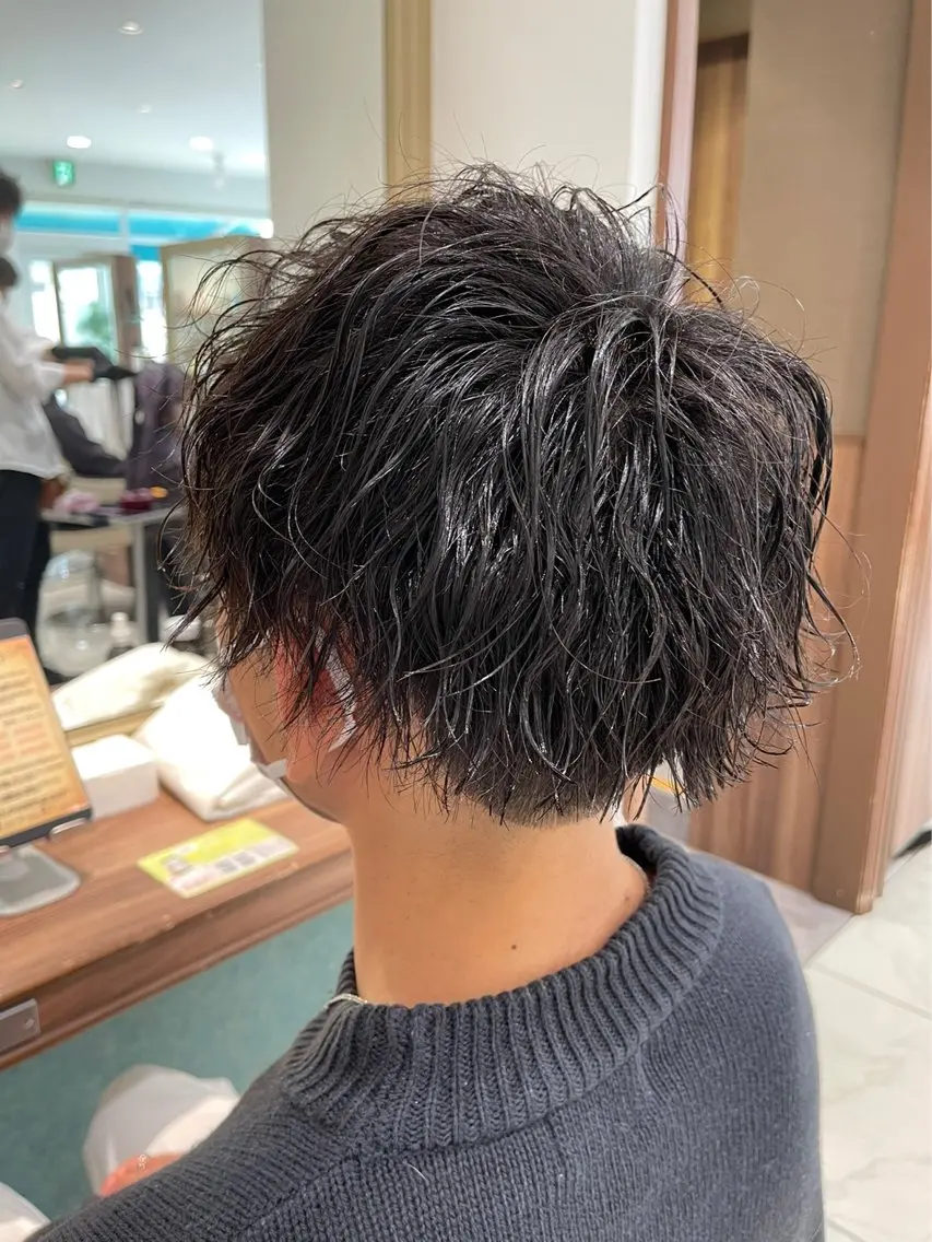 パーマ メンズ カットカラーモデル 募集中店長　伊熊祐紀のヘアスタイル
