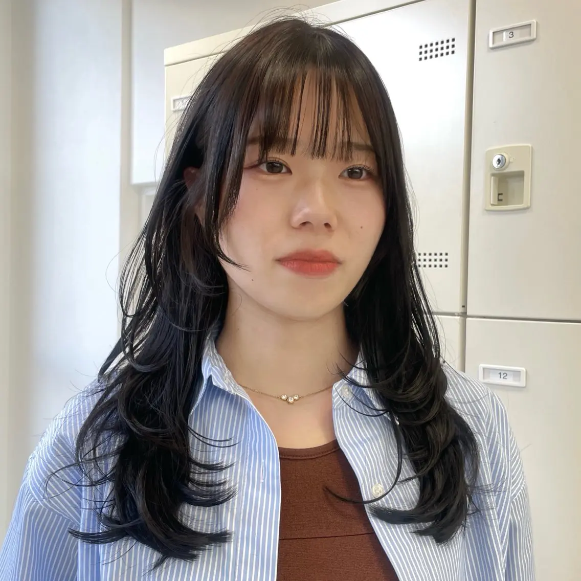 セミロング カット ヘアカラー MOE 福岡韓国ヘア✧︎のヘアスタイル