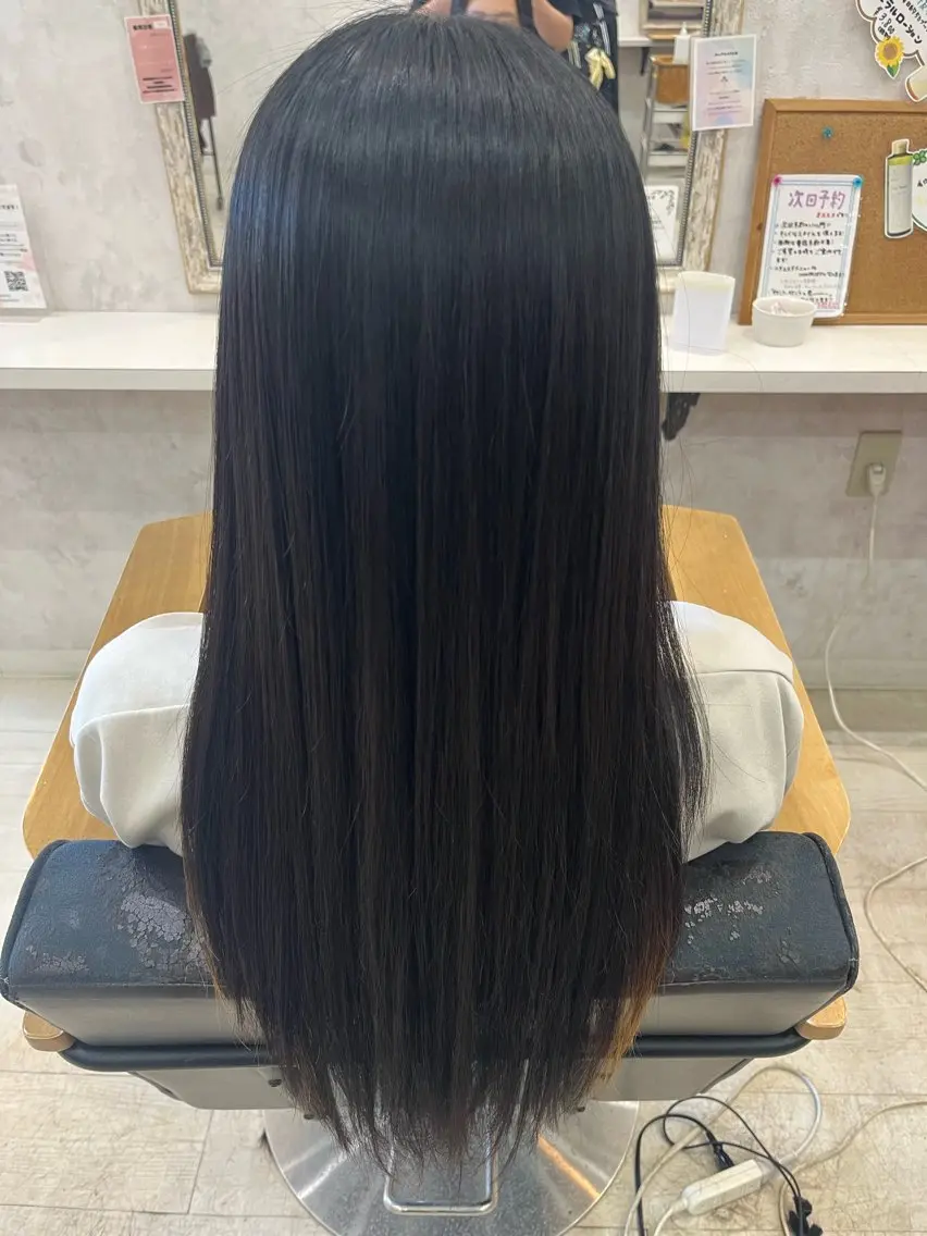 ロング 縮毛矯正 野澤 朱里のヘアスタイル