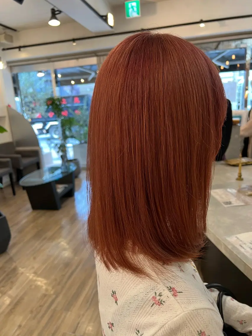 ミディアム カラー ブリーチ ピンクカラー カット ヘアカラー トリートメント いぐちしょうた🫧 VISAGEbaskのヘアスタイル