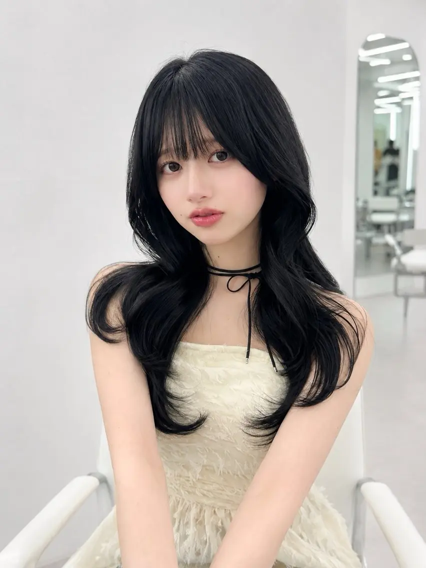 ロング カラー ベージュカラー ブリーチ 透明感カラー くびれヘア 韓国風ヘア カット ヘアカラー トリートメント ヘッドスパ 盛れる顔周り✨韓国 レイヤーkanatoのヘアスタイル