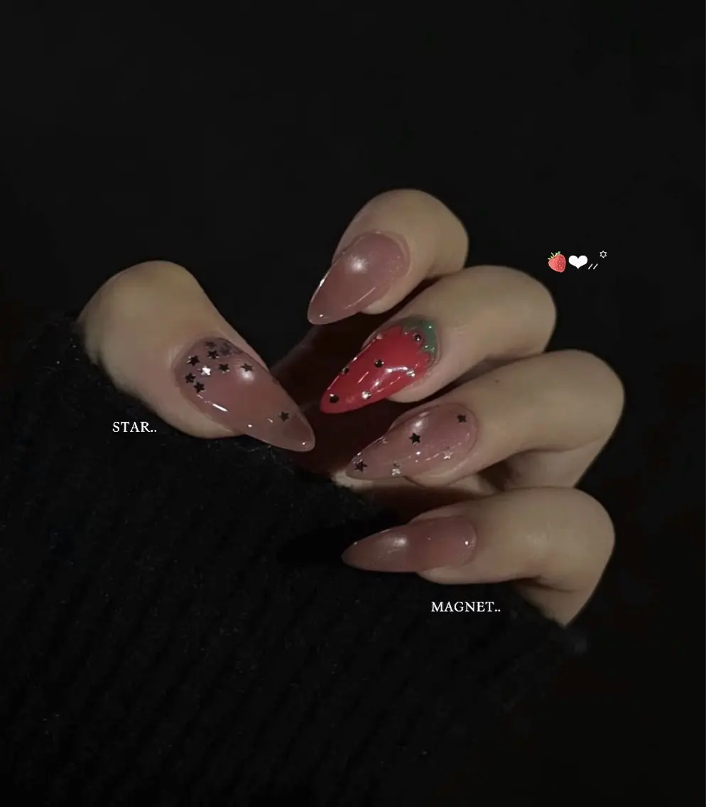 メンズ ネイル マグネットネイル ハンドネイル MINAMI໒꒱ Y2K、韓国ガーリーのネイルデザイン