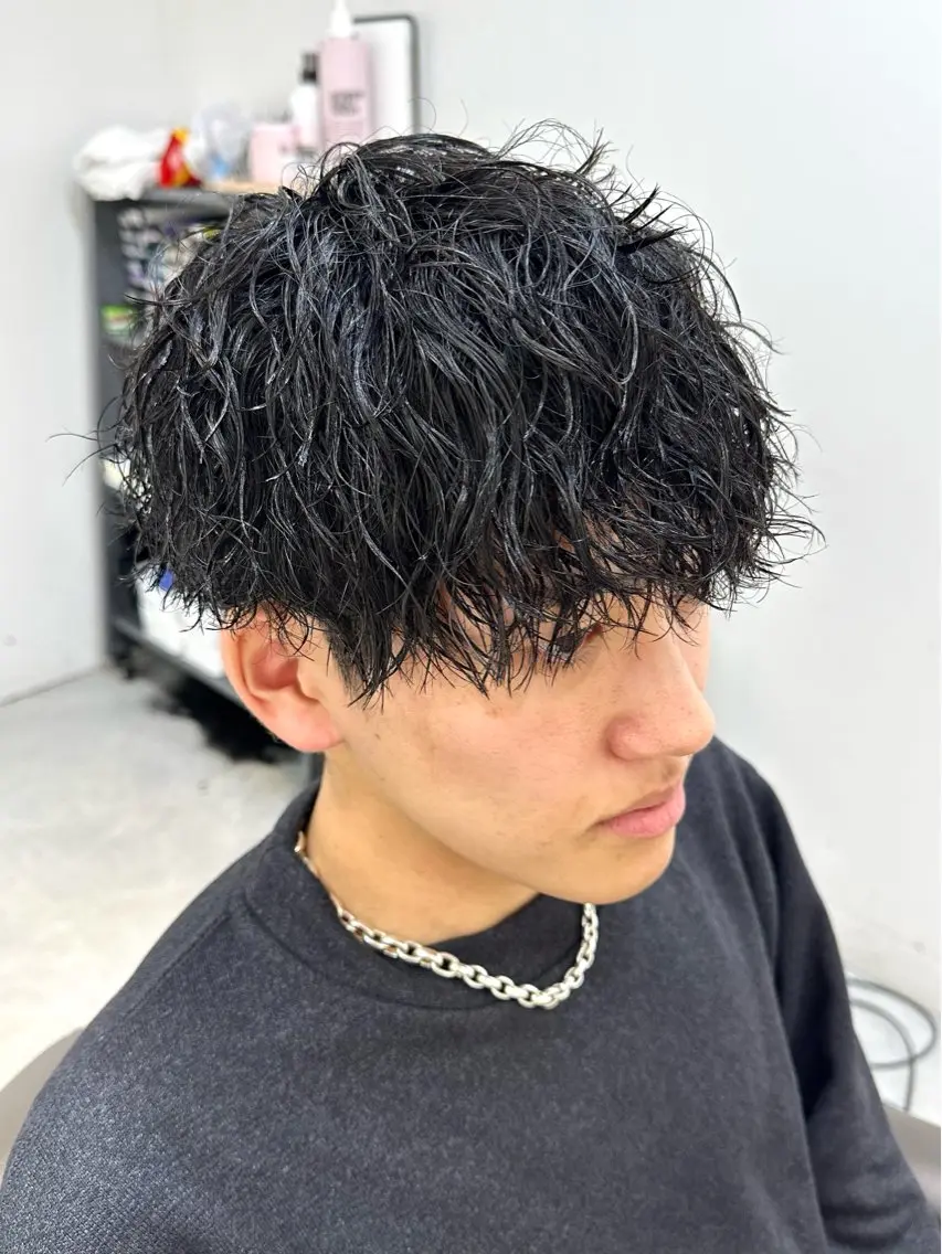 ショート パーマ メンズ くせ毛 カット パーマ 渋谷/メンズ専門 美容師🍚ふみやのヘアスタイル