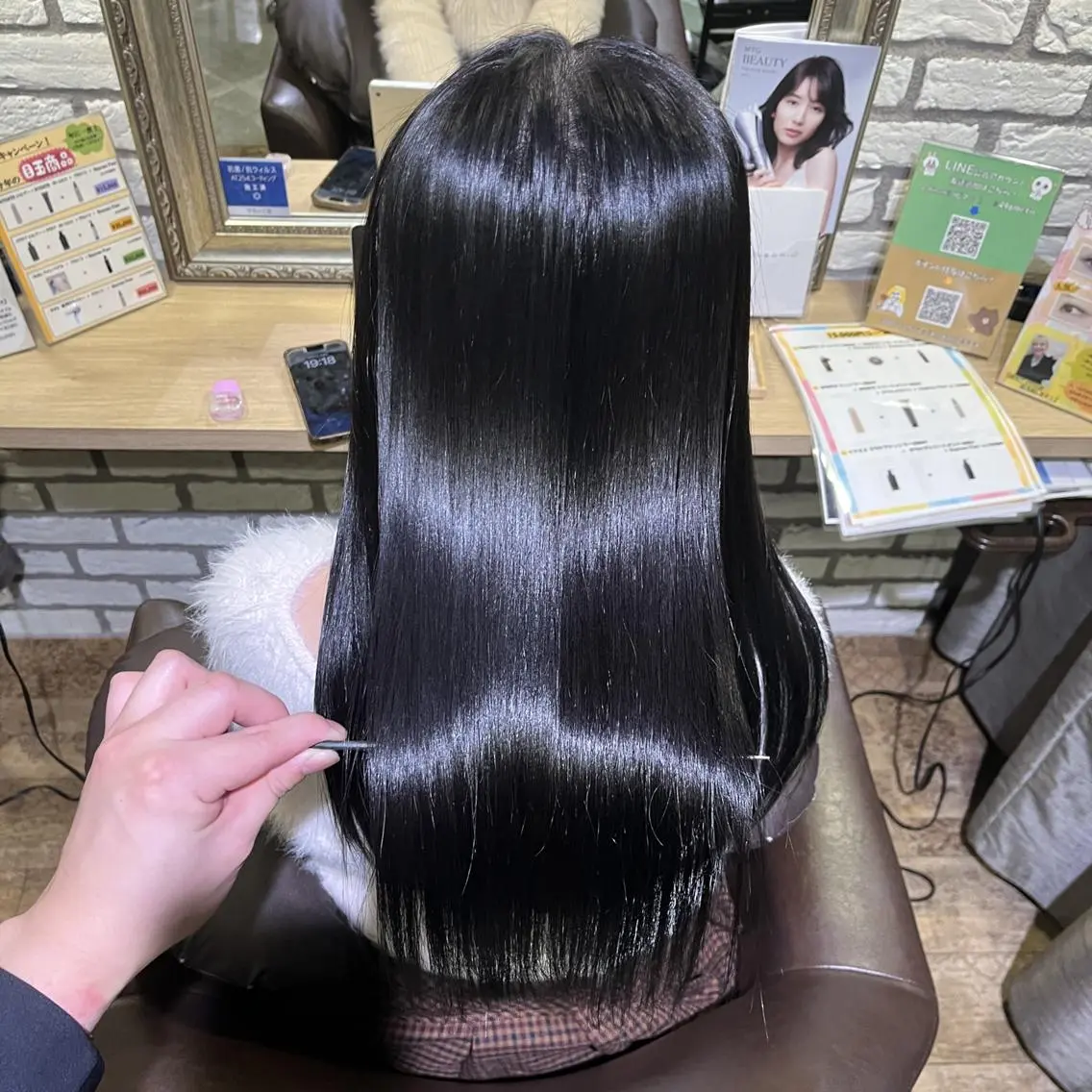 ロング カット 縮毛矯正 西中島エリアNo.1 髪質改善ラビマーニのヘアスタイル