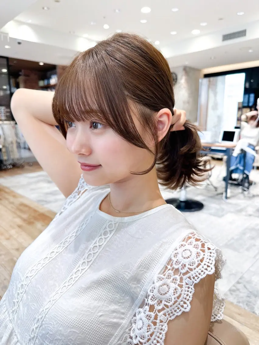 セミロング カラー 顔周りカット 顔周り/くびれヘア 韓国ヘア💕風間るなのヘアスタイル