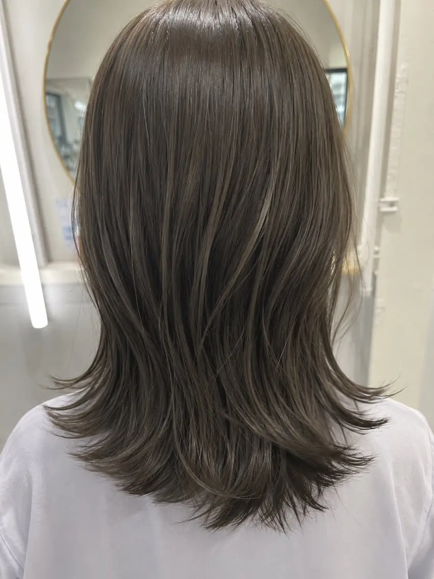 ミディアム カラー ブリーチ 透明感カラー グレージュ イルミナカラー ブリーチなしカラー ヘアカラー ヘッドスパ 吉田 凱翔のヘアスタイル