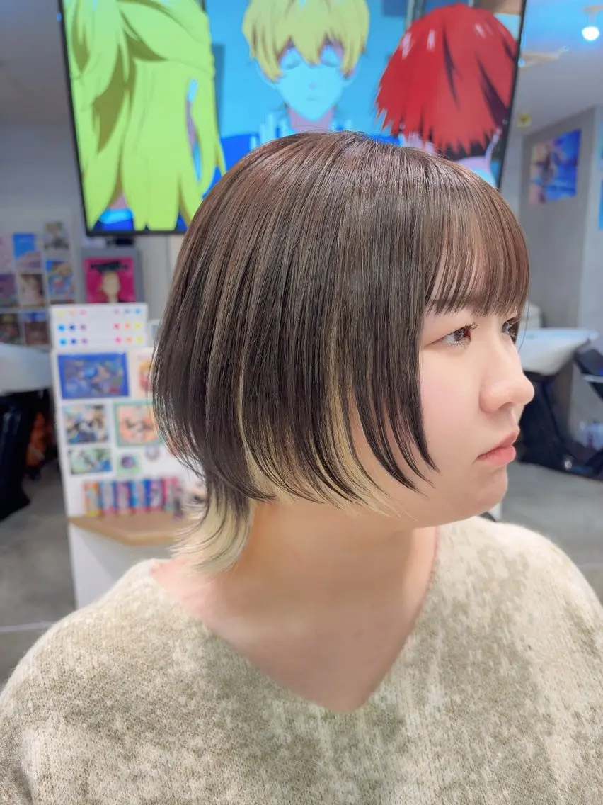 ショート カラー ブリーチ ケアブリーチ ダブルカラー ハイトーンカラー インナーカラー カット ヘアカラー トリートメント ウルフカット 渋谷の人のヘアスタイル