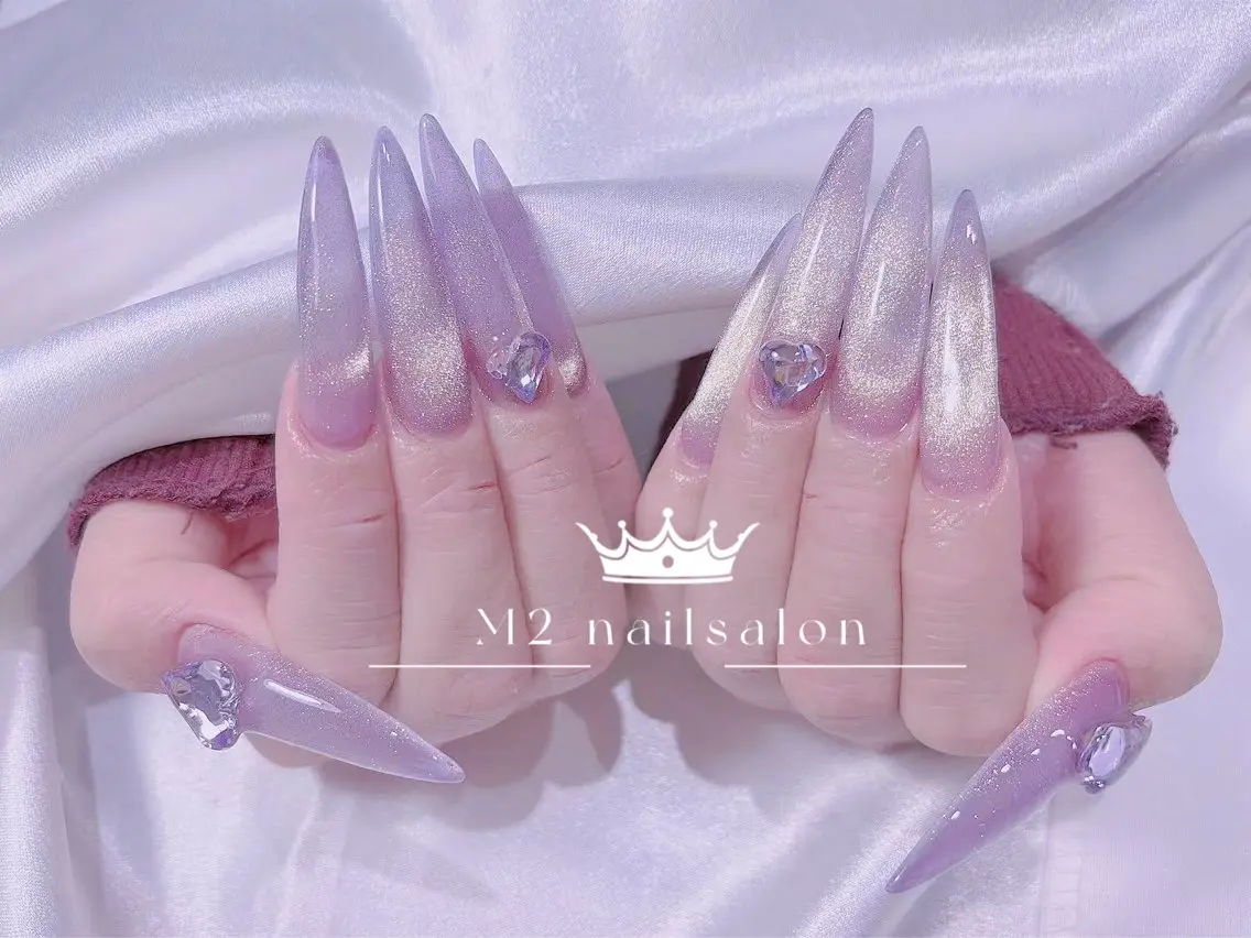 ネイル ロングネイル ハンドネイル 長さだし専門店 M2 rikaのネイルデザイン