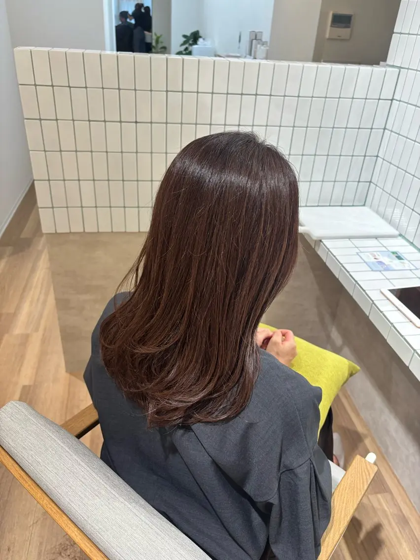 セミロング カラー ブラウンカラー 透明感カラー レイヤーカット カット ヘアカラー トリートメント ヘッドスパ RINNO🌷透明感 カラー/髪質改善のヘアスタイル
