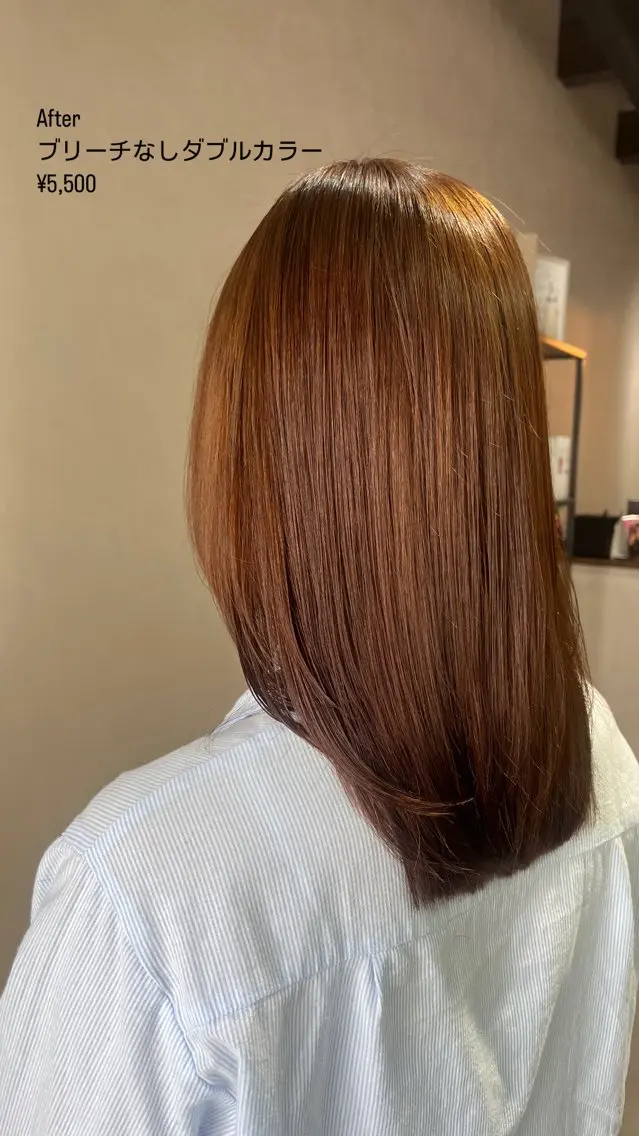 セミロング カラー ブラウンカラー ミルクティーブラウン ヘアカラー 友 美海のヘアスタイル