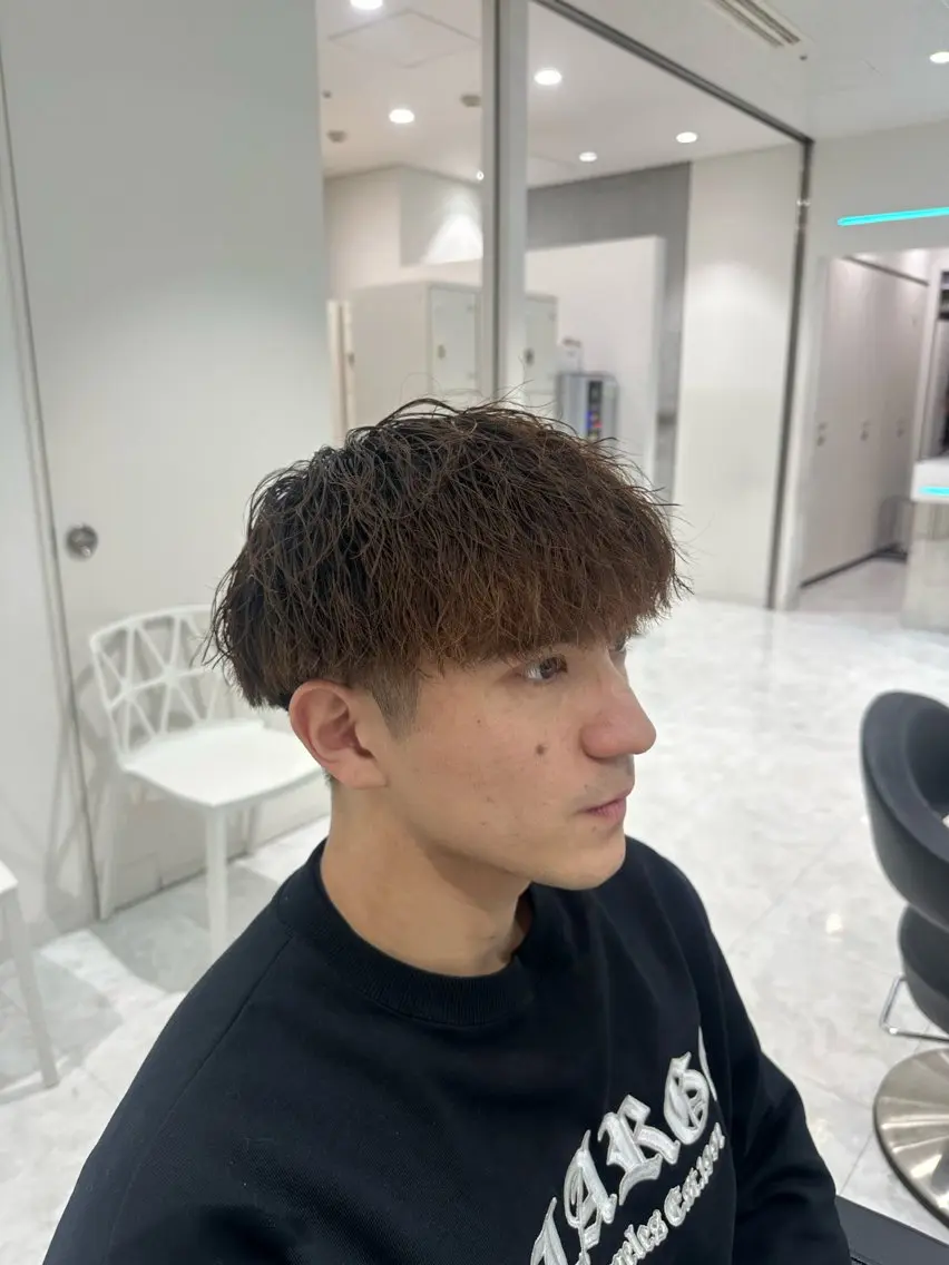 ショート パーマ メンズ カット パーマ 🐺韓国風メンズ特化 あさひ🐺のヘアスタイル