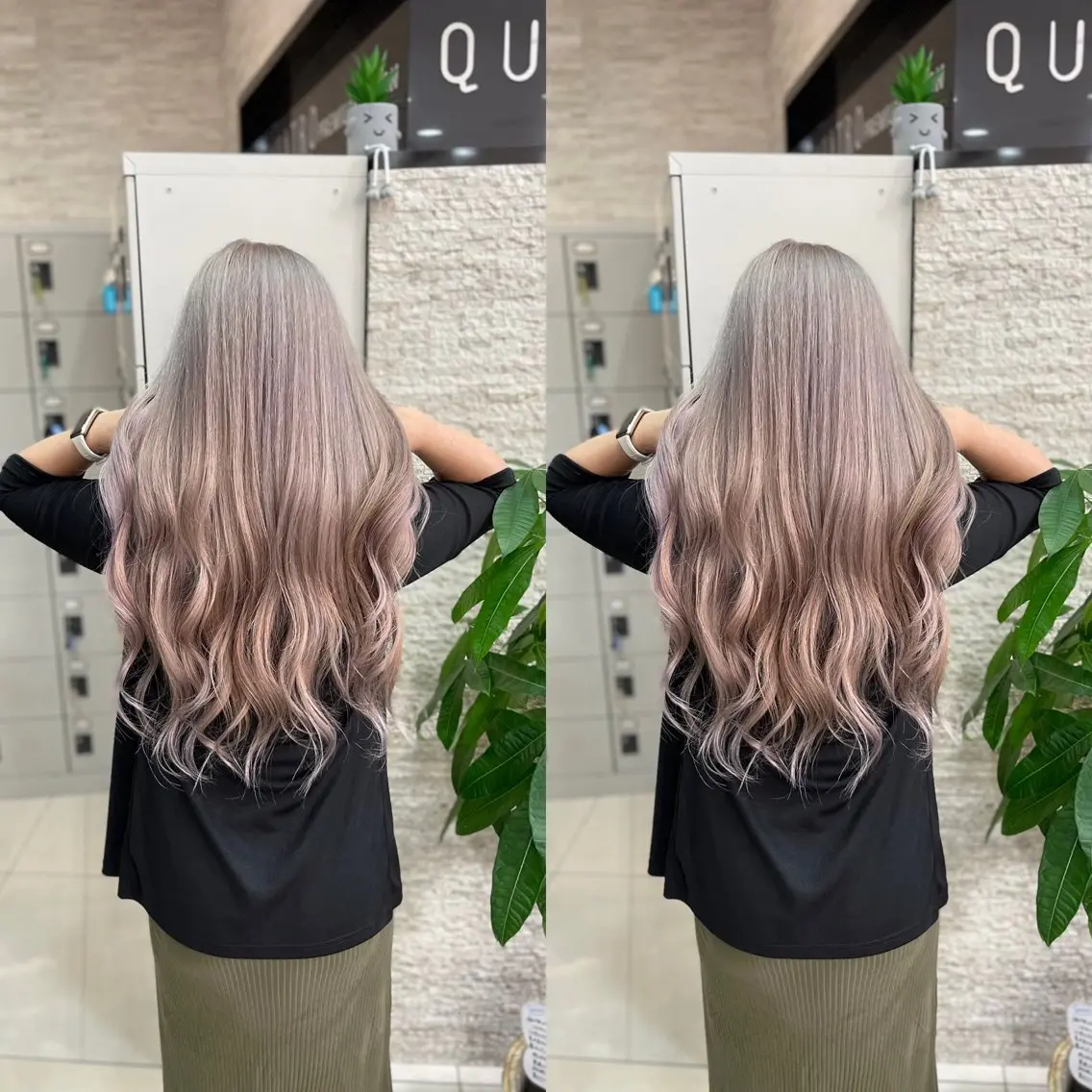 ロング ヘアカラー トリートメント Y Uのヘアスタイル