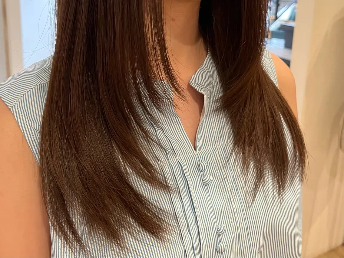 ロング レイヤーカット 小顔カット 宮川 結妃のヘアスタイル