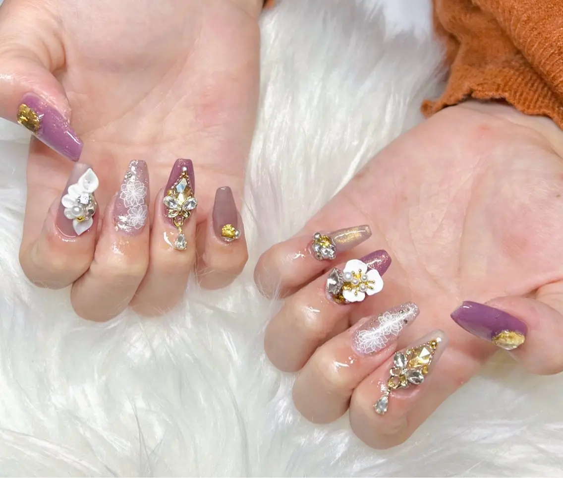 ネイル 成人式 ハンドネイル CHARME 🤎〔RINA〕のネイルデザイン