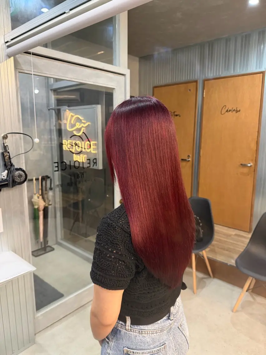 ロング カラー ブリーチ ダブルカラー ブリーチなしカラー レッドカラー ヘアカラー トリートメント ✂︎SAITOU AKIRA✂︎のヘアスタイル