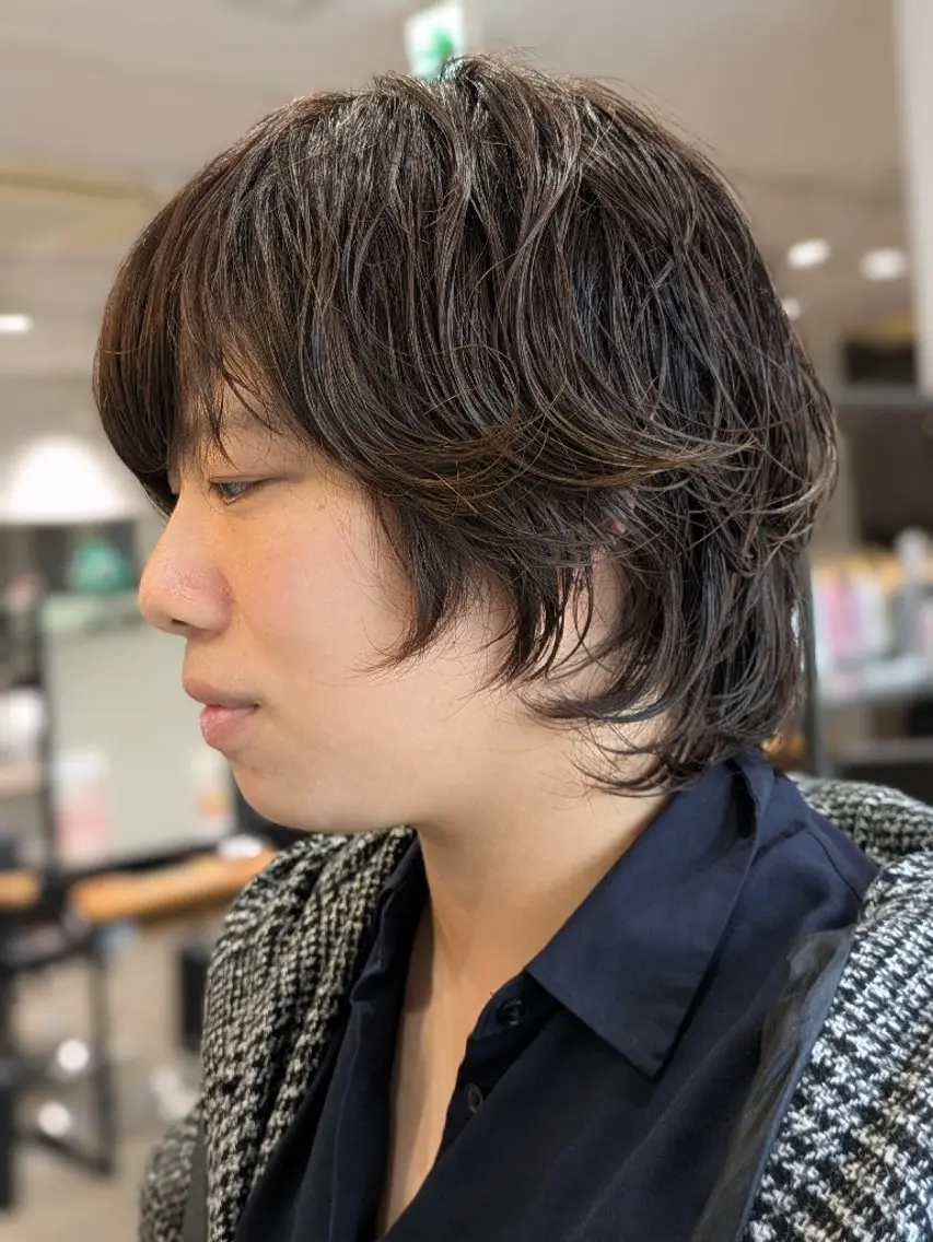 ショート カラー くせ毛 ショートヘア ウルフカット ASANO   SHOUMAのヘアスタイル