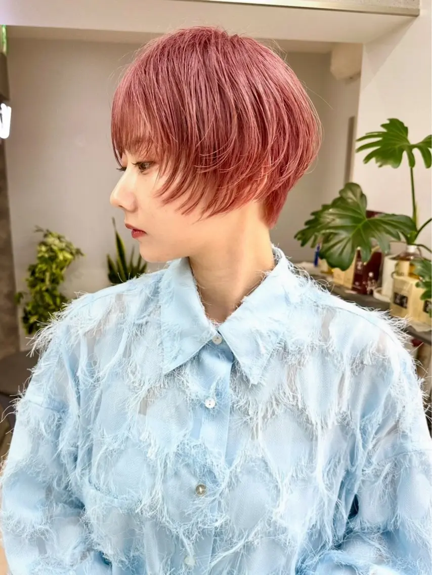 ショート カット ヘアカラー トリートメント 骨格診断で絶対可愛い ✨丸みショート✨凌弥のヘアスタイル