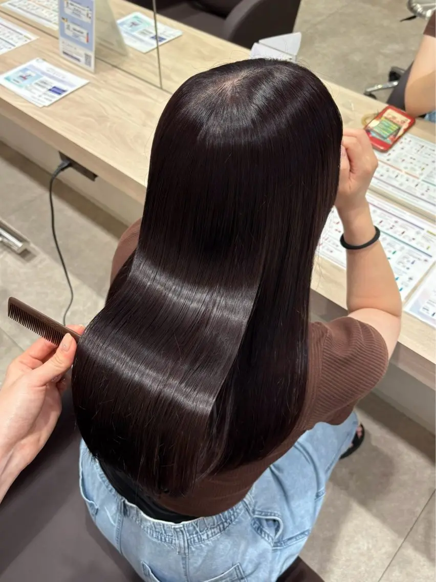 ロング カラー 透明感カラー ロング トリートメント ヘアカラー トリートメント 艶感/修復カラー/ 一途👾↝のヘアスタイル