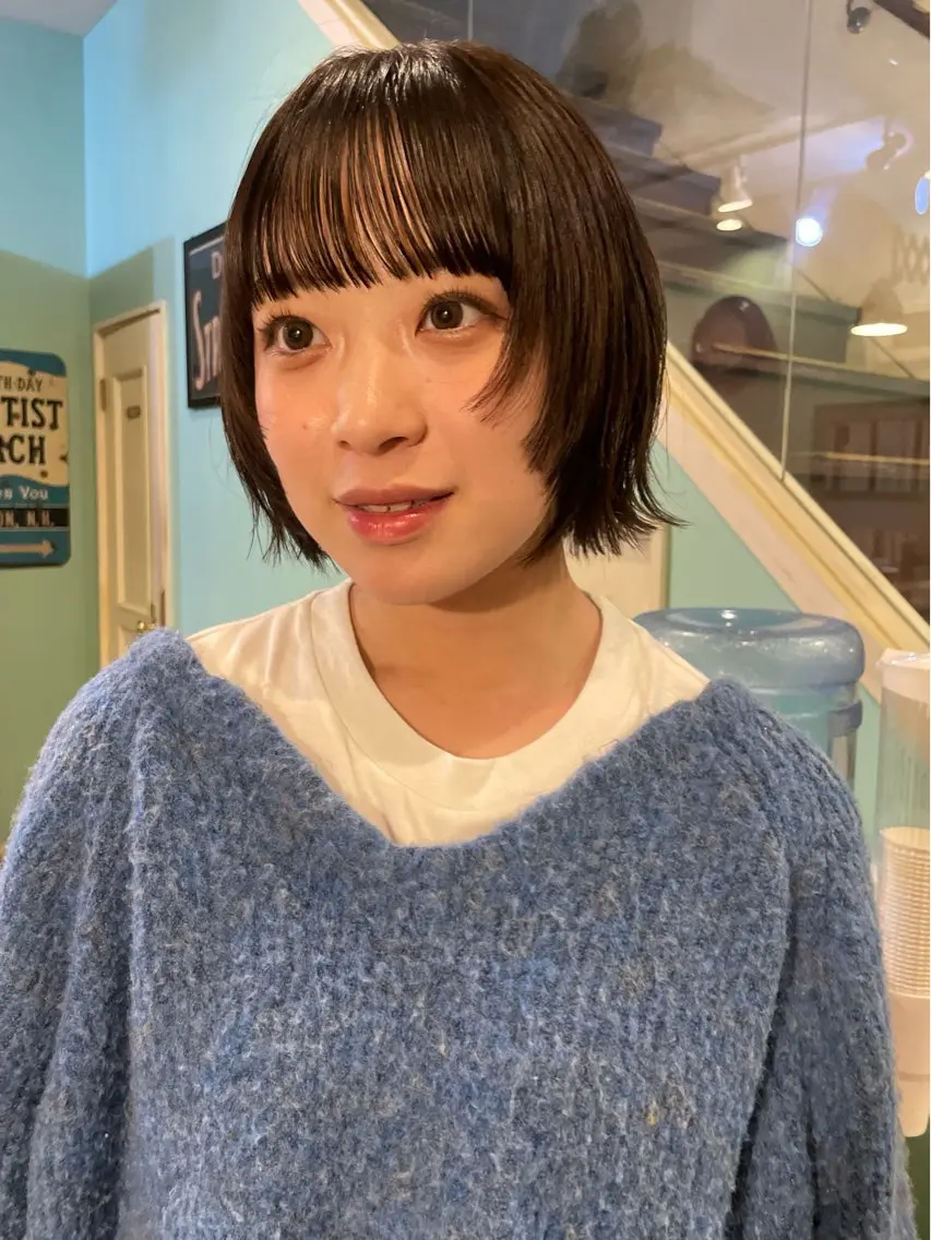 ミディアム ボブレイヤー ボブ レイヤーカット Sourire西大分 ☘️いけだ　あおいのヘアスタイル