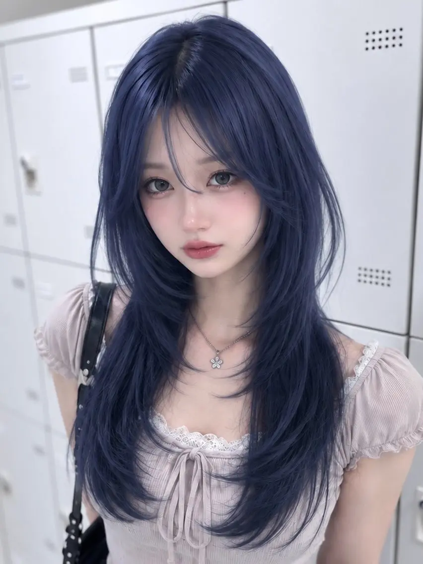 ロング カラー カット ヘアカラー トリートメント ヘッドスパ ヘアセット 💛ハイトーン 色落ち可愛い💛のヘアスタイル