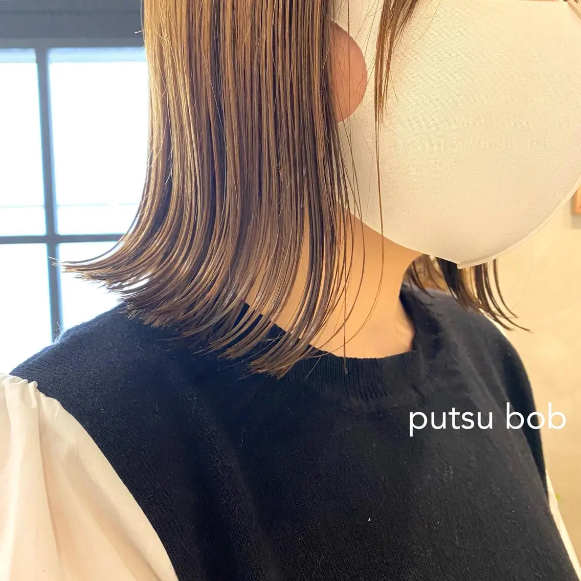 ミディアム 縮毛矯正ボブ&顔まわ レイヤー♡TOMOEのヘアスタイル