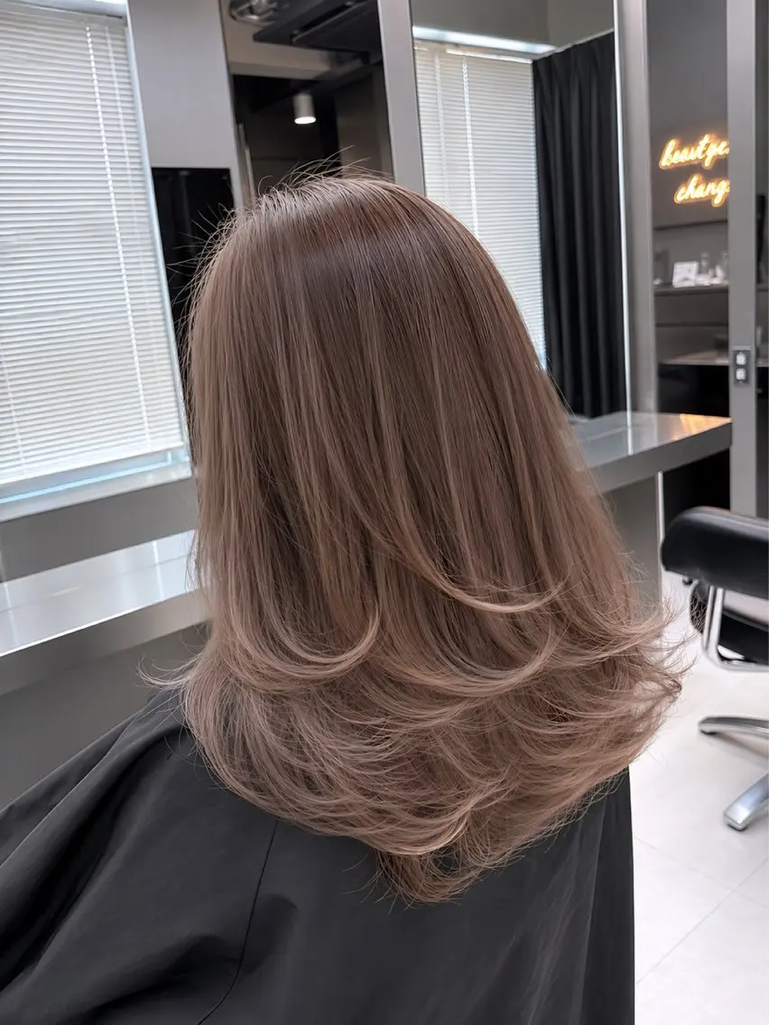 ロング ヘアカラー ヘアセット 🫧バレイヤージュ/ ハイトーン/ミズキのヘアスタイル