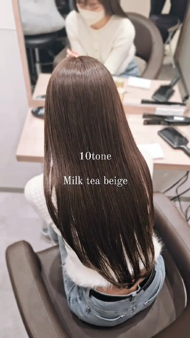 セミロング カラー ベージュカラー ミルクティーベージュ カット ヘアカラー トリートメント 【垢抜けカラー/ 縮毛矯正】Taikiのヘアスタイル