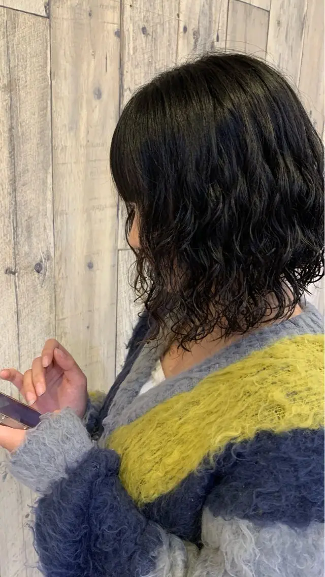 ミディアム パーマ ミディアムパーマ ボブ 米山 大空のヘアスタイル