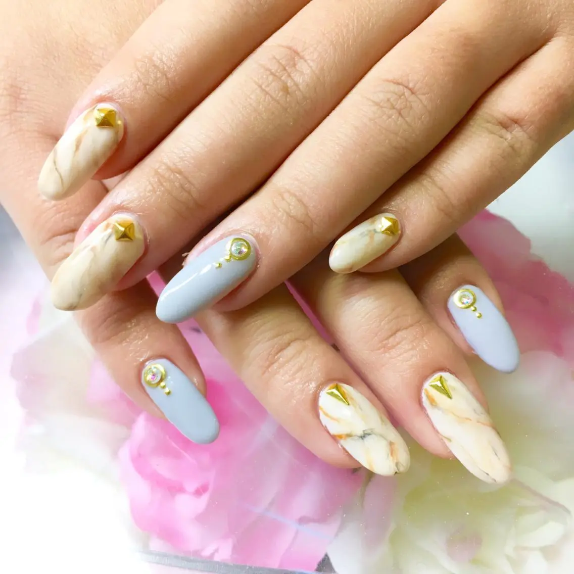 ネイル フットネイル ジェルネイル ミラーネイル パラジェル バレンタイン clover nailのネイルデザイン