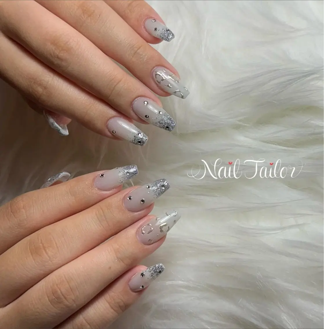 ネイル アニマル柄 アートネイル 長さ出し フラッシュネイル キラキラネイル NailTailor ネイルテイラーのネイルデザイン