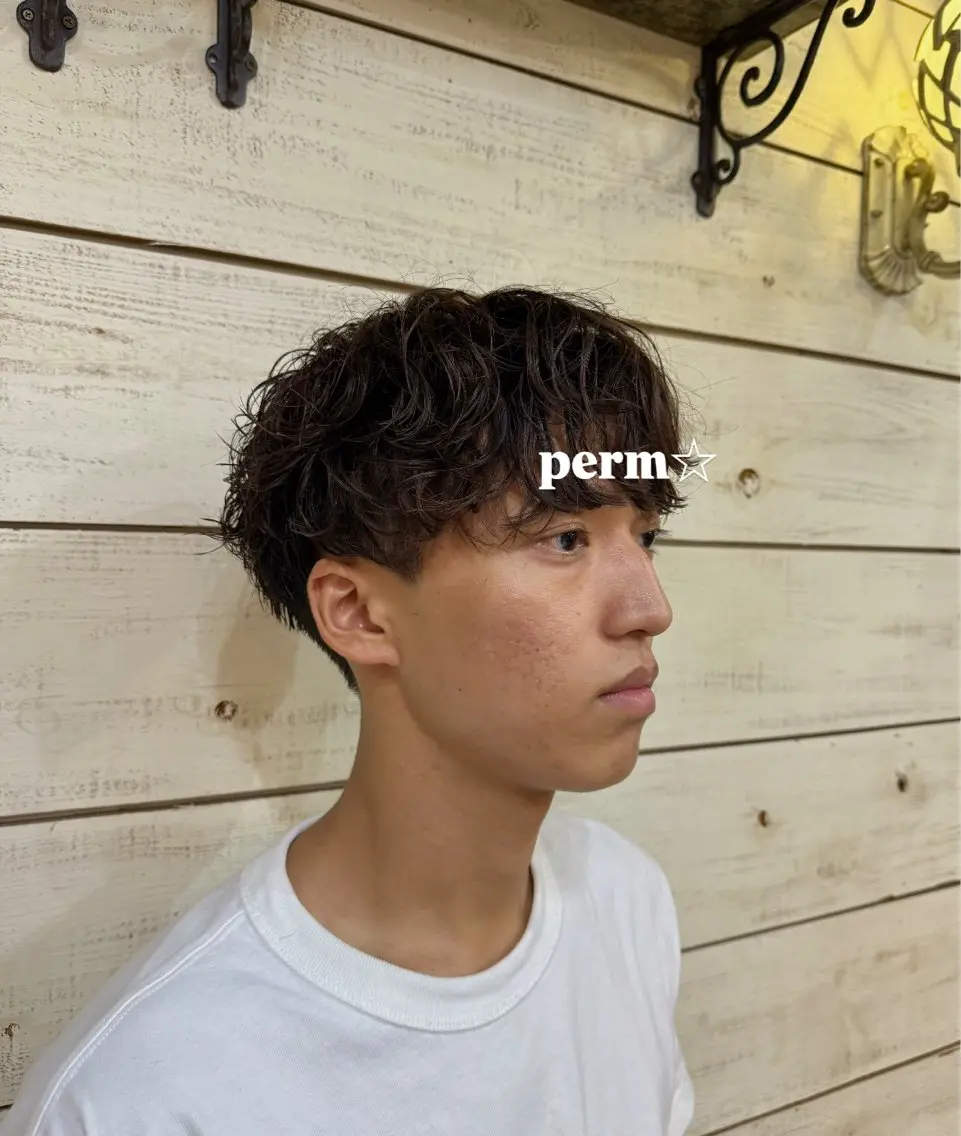 パーマ メンズパーマ✨️/ 縮毛カラー🫧あきはのヘアスタイル