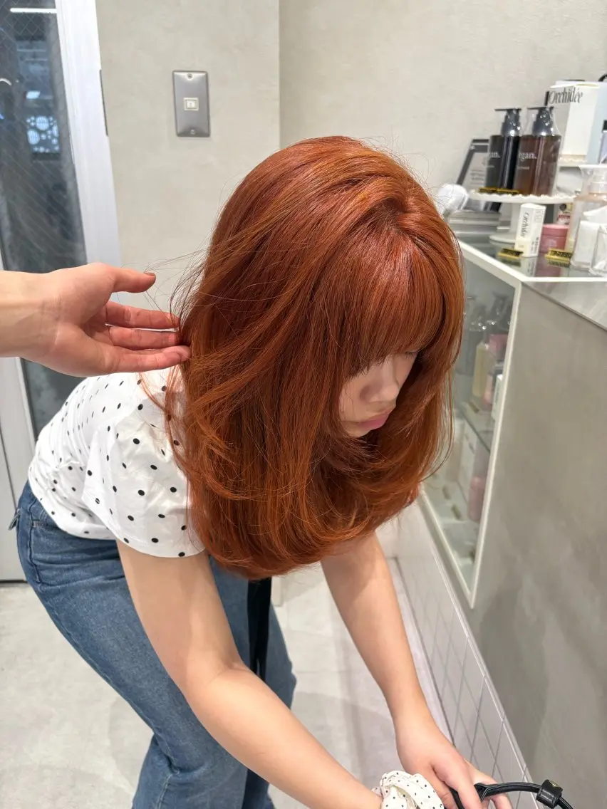 ロング 顔まわりレイヤー ハイライト 韓国風ヘア レイヤーカット カット ヘアカラー トリートメント Yuta✂︎ 韓国レイヤー🪽のヘアスタイル