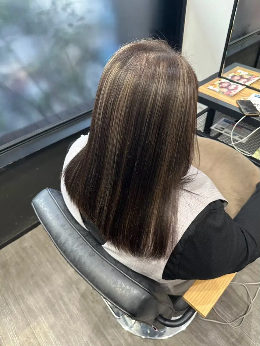 セミロング ハイライト cocotte🦋 miyuのヘアスタイル