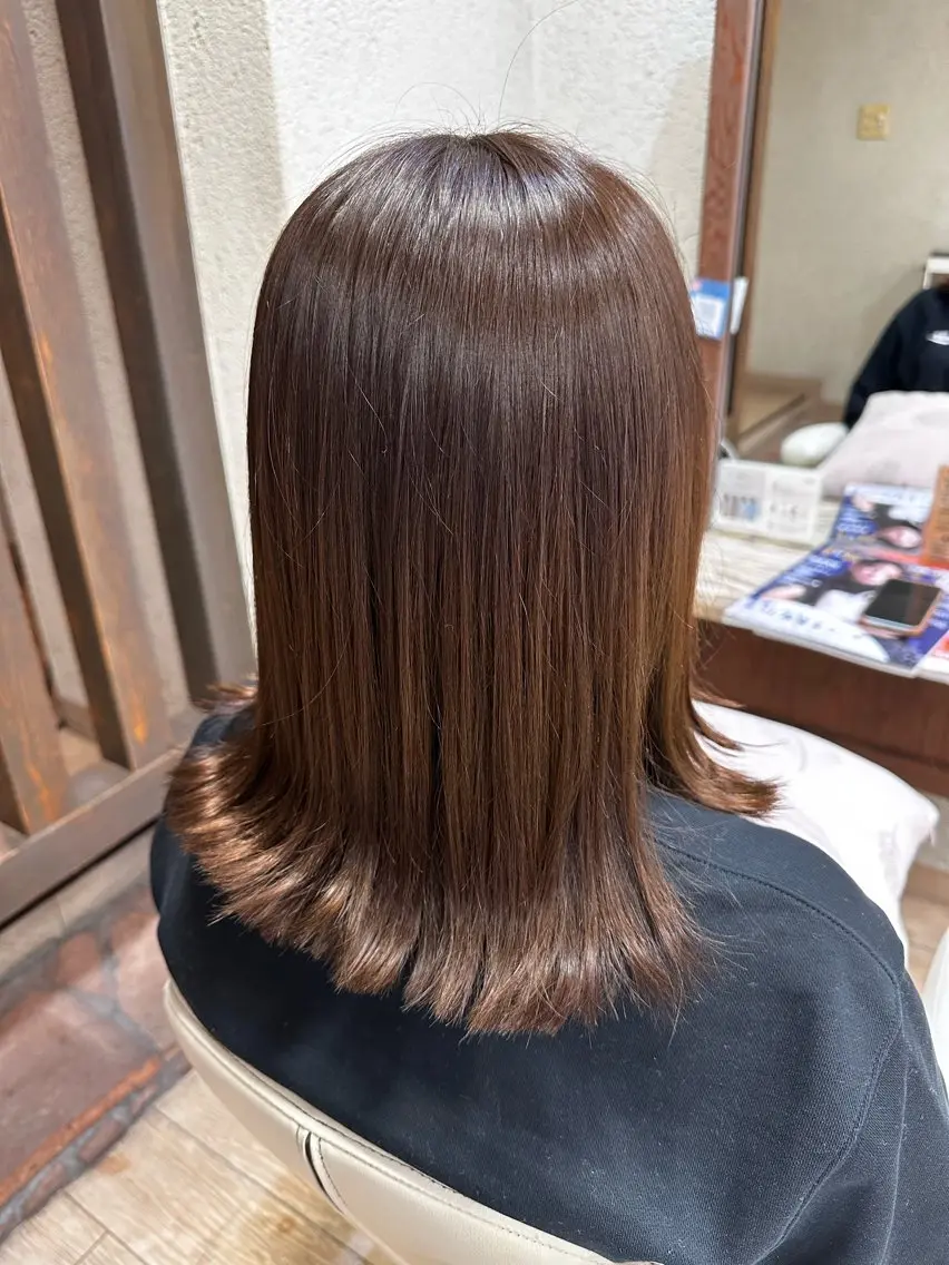 ミディアム カラー カット ヘアカラー トリートメント 阿部 美咲のヘアスタイル