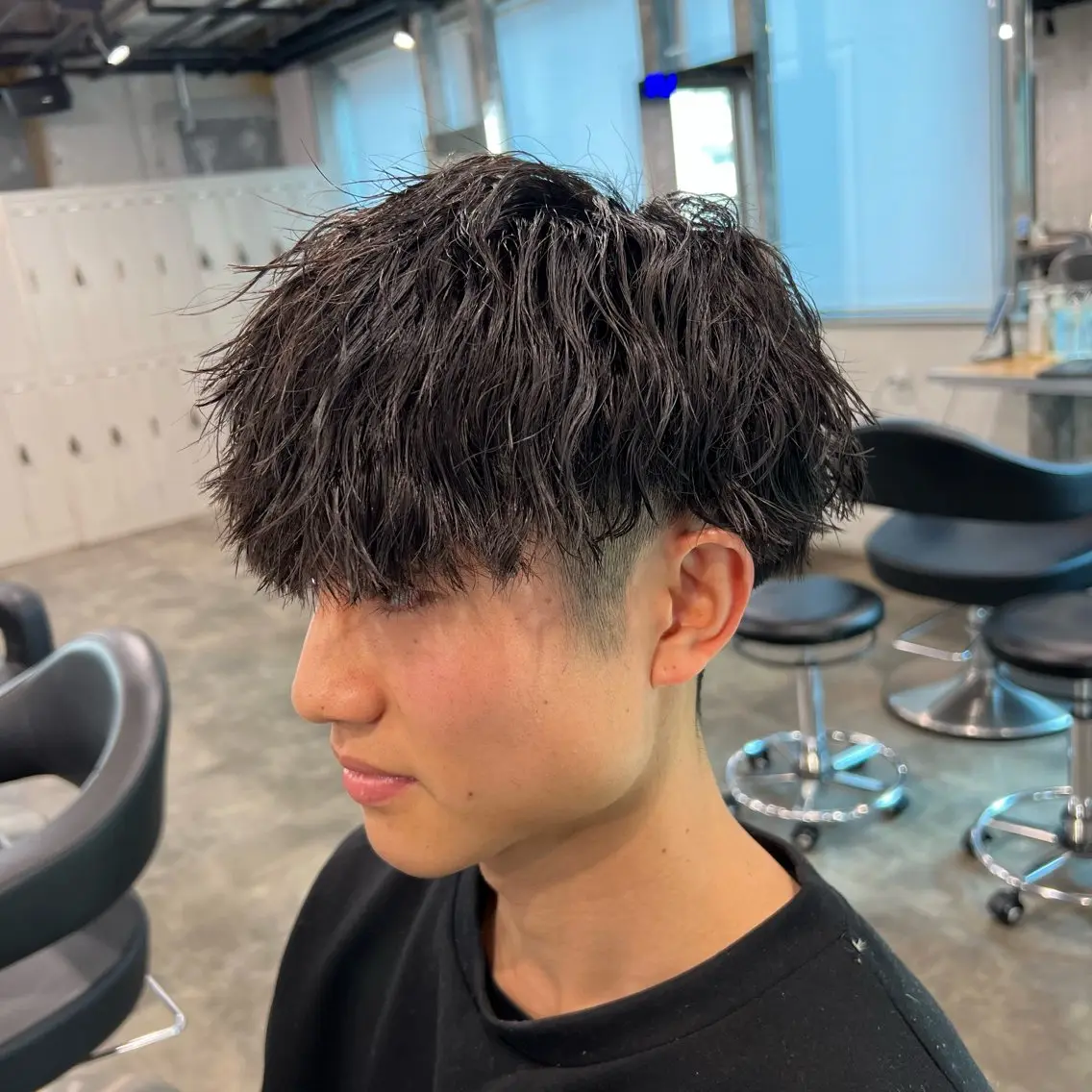 ショート カラー パーマ ヘアアレンジ メンズ キッズ アップバング センターパート メンズハイライト マッシュ メンズパーマ 🔷横浜1のパーマ 職人🔷将太郎のヘアスタイル
