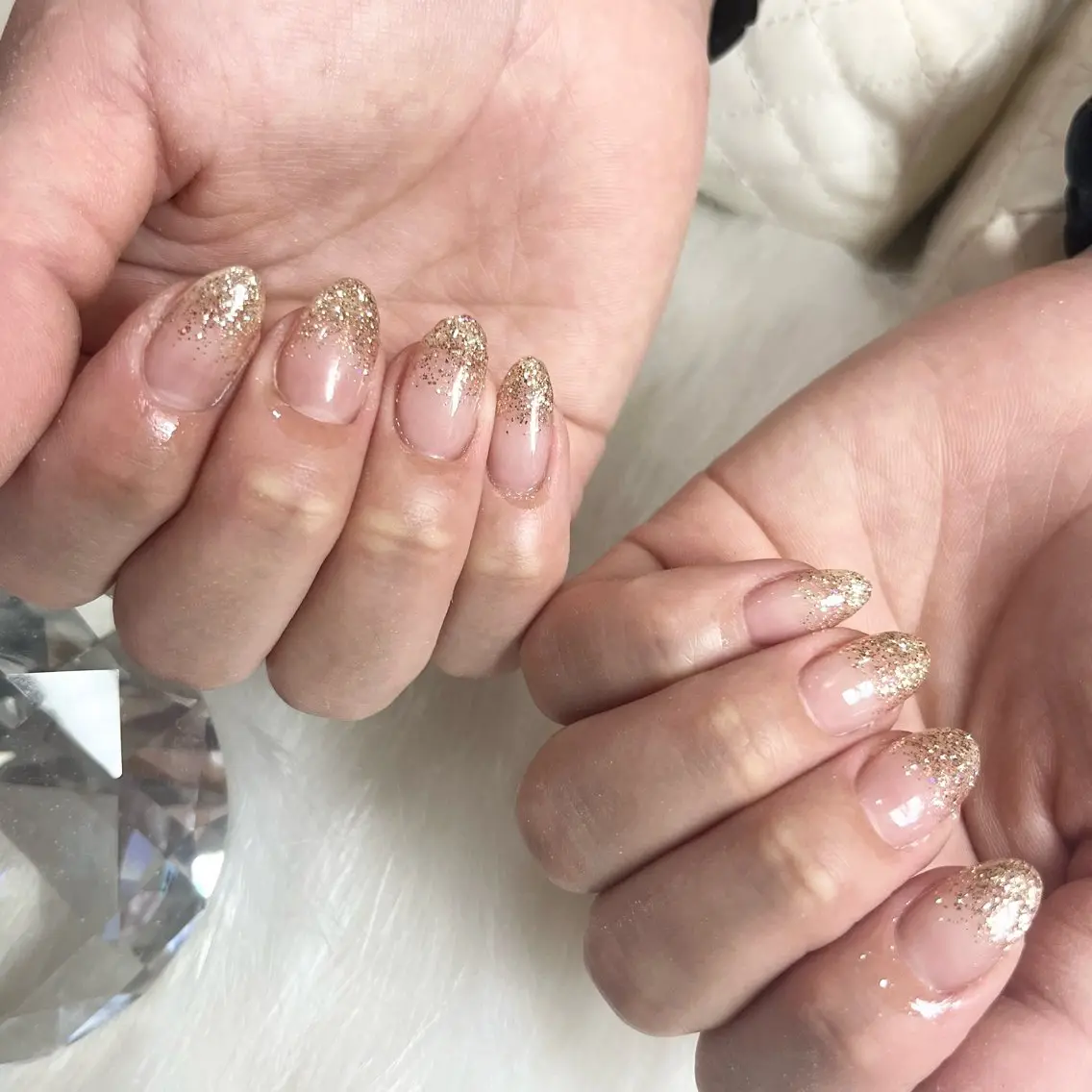 ネイル ラメ(グリッター) ラメグラデーション シンプルネイル ハンドネイル Nail Salon Elpisのネイルデザイン