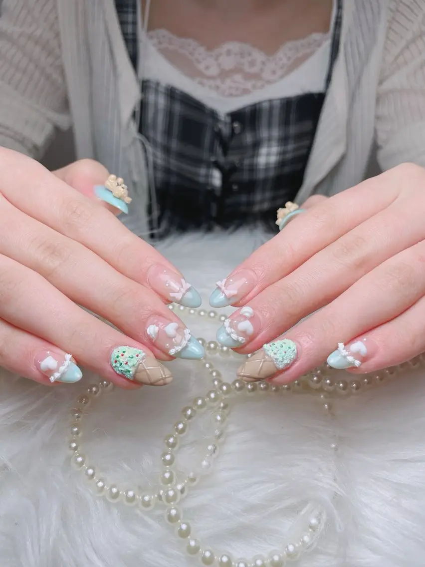ネイル アートネイル オーロラネイル フレンチネイル ジェルネイル グラデーション ハンドネイル Sora nail 長さ出し専門店のネイルデザイン